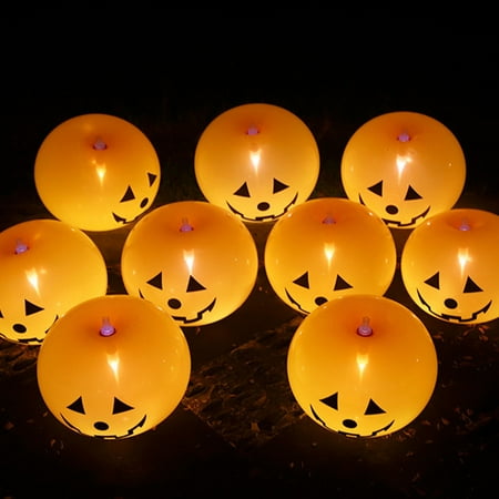 

Ckraxd Halloween Pumpkin Lights Decoration Ghost Festival Pumpkin Expression Lamps Pumpkin LED Balloons for Halloween Night