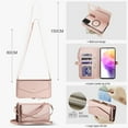 thumbnail image 4 of Allytechgroup for Samsung Galaxy A15 Case with Detachable Cards Holder, Built-in Shoulder Strap Wrist Strap Compatible with MagSafe Shockproof Full Body Cover for Women Girls, Rosegold, 4 of 7