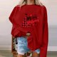thumbnail image 3 of Gibobby Sudaderas para mujer navidad Navidad para mujer cuello redondo sudadera sólida Tops lindos manga larga suelta moda sudadera(Rojo,XG), 3 of 4