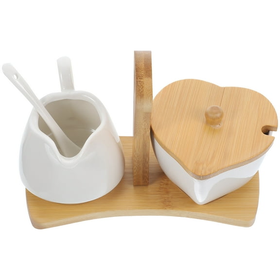 BESTYASH Creamer and Sugar Set for Restaurant Use with Round Ceramic Material 1 Set