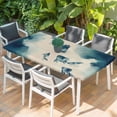 thumbnail image 2 of Navy Blue Fish Table Cloths for 4 Foot Rectangle Tables, Nautical Coastal Summer Ocean Modern Rustic Patio Waterproof Elastic Fitted Tablecloths, Washable Rectangular Table Cover for Camping, 2 of 8