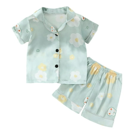 

TJAZFJPA Baby Girl Outfits Fall/Winter Toddler Kids Baby Boys and Girls Suit Tracksuit Short Sleeve Indoor Short Sleeve Suit Summer Cartoon Pattern Suit 4th of July Outfit for Baby Girl