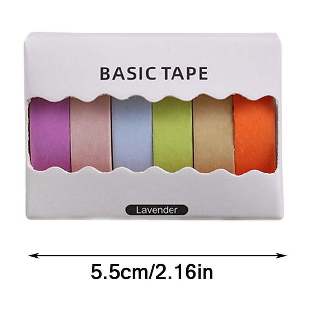 6 Non-Repetitive Basic Solid Color Japanese Paper Tape Notebook Note Decoration Japanese Paper Sticker Set Color by Sticker