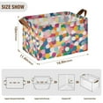 thumbnail image 7 of Yayeee Foldable Storage Basket for Shelves with Handles Waterproof Cloth Bins, Dark Colorful Circles, 7 of 7