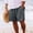 Dark Gray, variant on Linen Shorts for Men Casual Side Split Elastic Waist Loose Short Pants with Pockets Outdoor Sports Shorts Daily Wear,XL