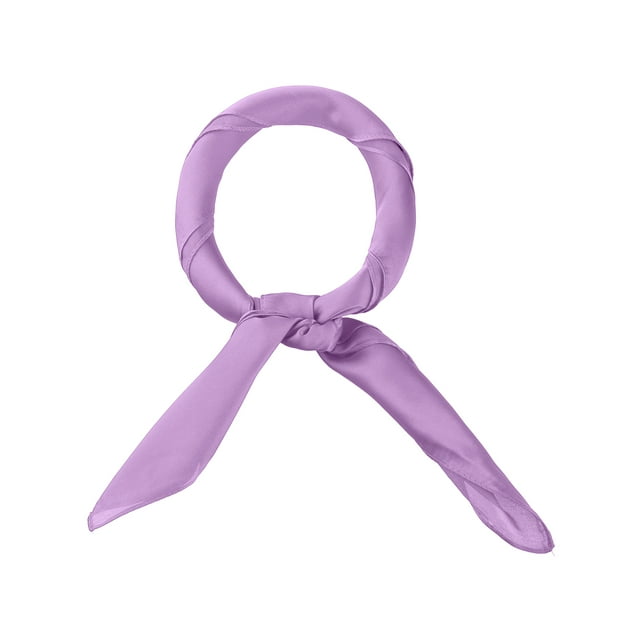 INSPIRE CHIC 70cm Women Scarves Plain Solid Color Pure Square Neck Scarf Neckerchief Purple