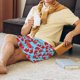 thumbnail image 5 of Balery Cartoon Crabs Pantalones cortos de pijama de punto de algodón para hombre con cinturilla y bolsillos-Medium, 5 of 6