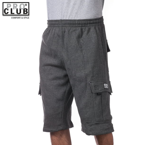 Pro Club Pro Club Men's Fleece Cargo Shorts Pants Charcoal(Dark Gray