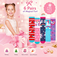 thumbnail image 7 of 6 Pairs Girls Knee High Socks, Colorful Cartoon Cotton Socks Crazy Fun Kids Odd Unicorn Socks Fashion Long Socks, One Size for 3-12 Years Girls, 7 of 7