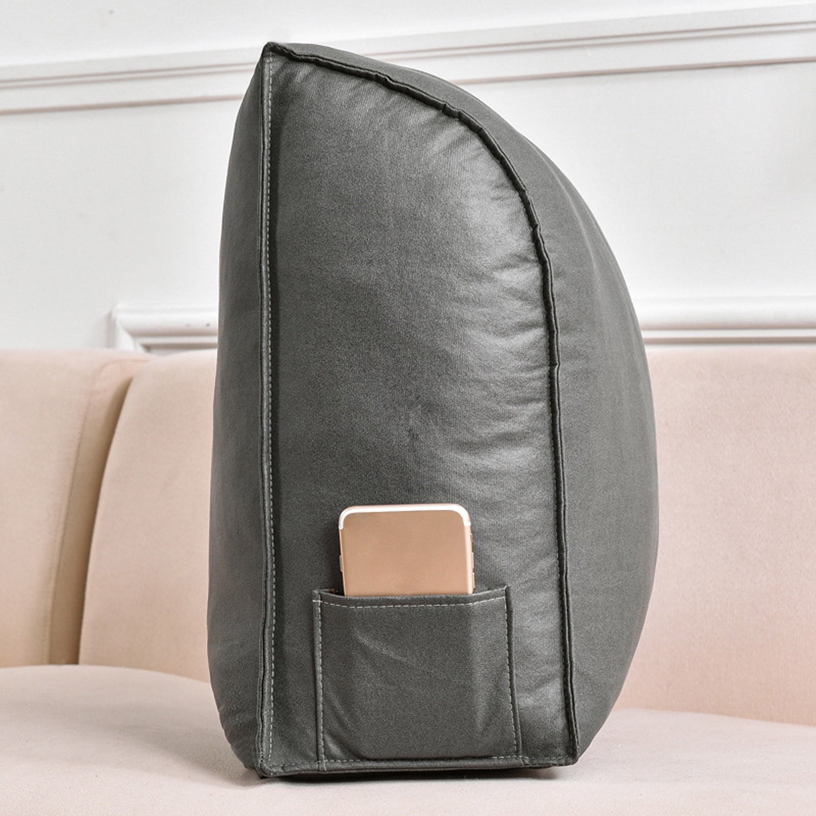 Extra Thick Wedge Back Cushion for Sofa and Bed, Orthopedic Lumbar Support Pillow with Removable Cover, Reading Headboard Pillow for Living Room, Waist Neck Back Pain Relief Comfort