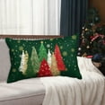 thumbnail image 4 of Cinvoph 20"x12" Christmas Plush Pillow Cover Decorative Tree Throw Pillow Cases for Winter Xmas New Year, Soft Cushion Covers for Couch Sofa Bed Living Room Party Home Decoration Green, 4 of 6