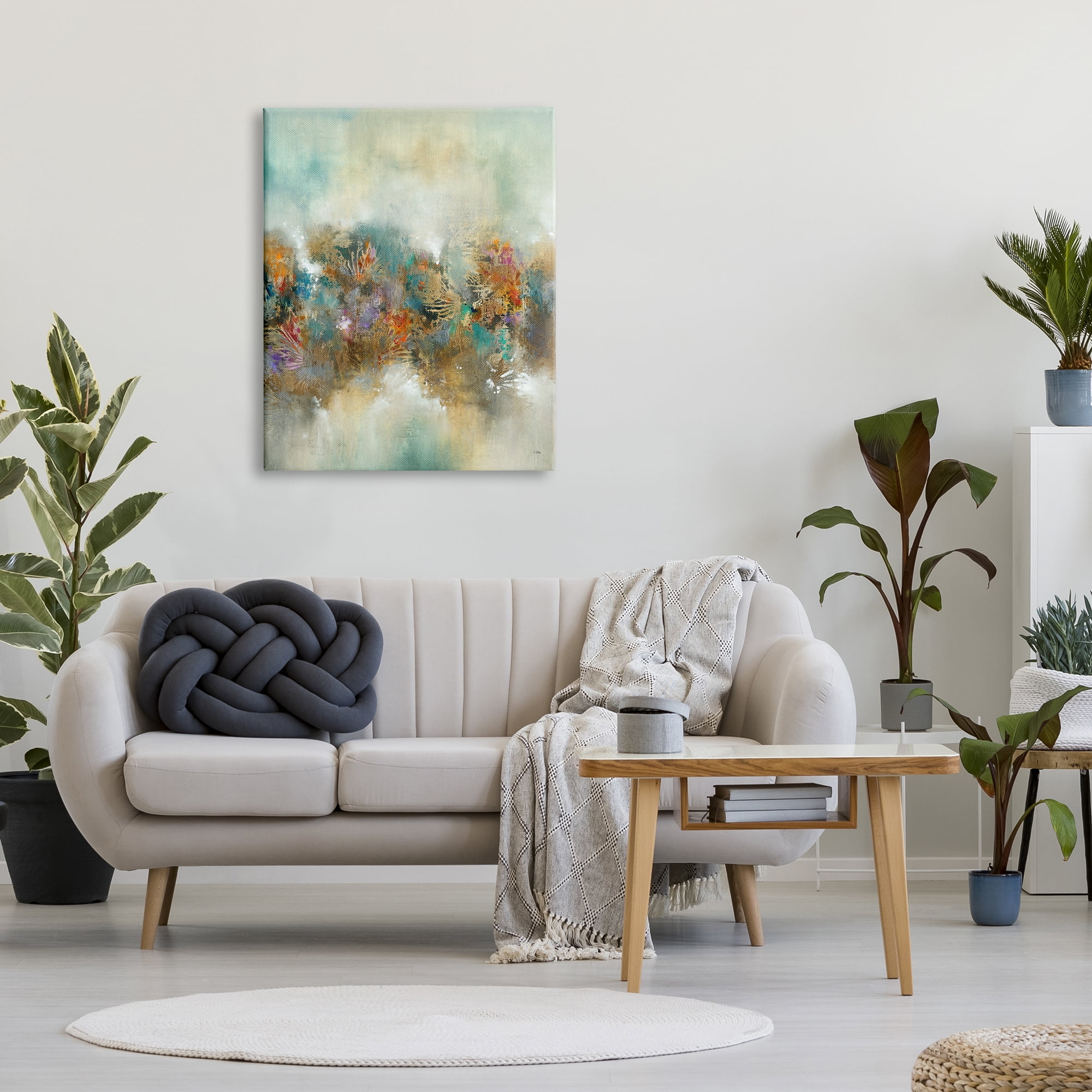 Stupell Industries Vivid Abstract Botanical Painting Bold Glam Detail Painting Gallery Wrapped Canvas Print Wall Art, Design by K. Nari
