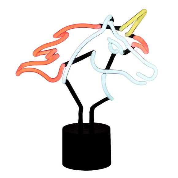 Amped Co Unicorn Neon Desk Light 11.5"x12" - Neon Lights Signs, Light Up Unicorn, Unicorn Lamps For Girls Bedroom, Unicorn Party Wall