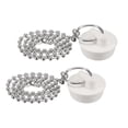 thumbnail image 1 of Uxcell 2Pcs Tapón de Drenaje de Goma con Cadena y Anillo Colgante, Tapón de Drenaje para Bañera Se Adapta a 1 Pulgada, Tapón de Drenaje de Goma para Bañera, Cocina y Baño, Blanco, 1 of 6