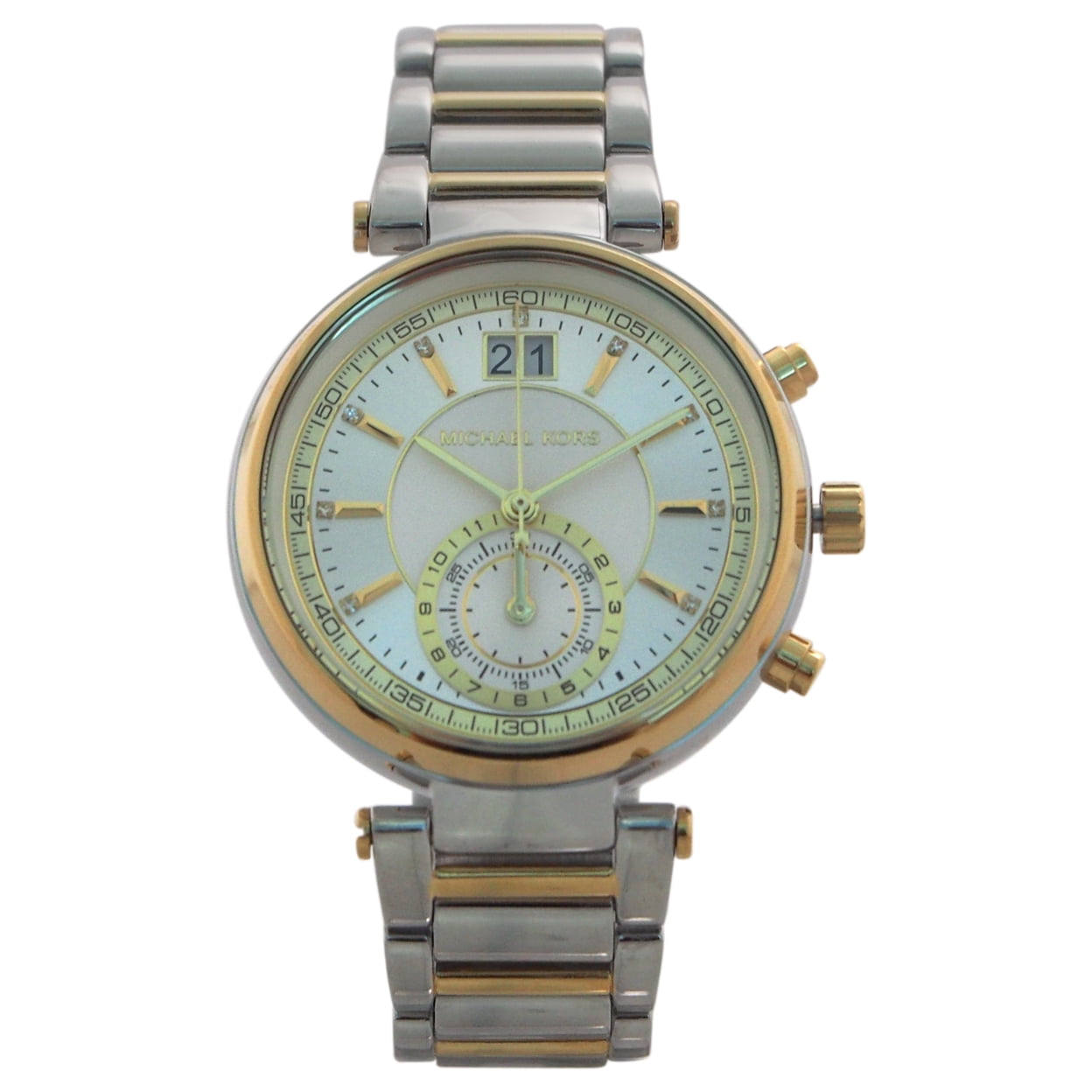 Michael Kors MK5896 Women s Parker Round Wrist Watch with Sparkling Pave Stones and Acetate Bracelet Walmart