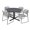 Grey / Grey, variant on Romig Pillar 48 in. Round X-Base Breakroom Table- Maple & 4 Zeng Stack Chairs- Blue