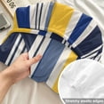 thumbnail image 4 of King Size Fitted Sheet Set - Navy Blue Yellow Striped 3 Piece Bedding Sets 16" Deep Pocket Fitted Sheet with 2 Pillowcases, Farmhouse Vintage Stripe Brushed Microfiber Hotel Luxury Bed Sheets, 4 of 9