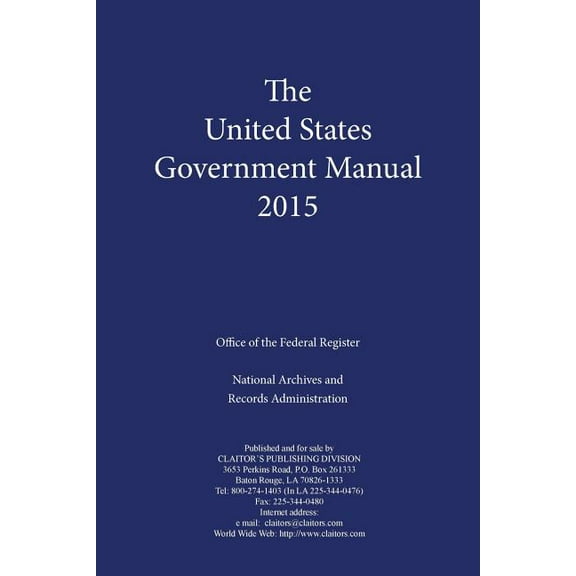 United States Government Manual United States Government Manual, (Paperback)
