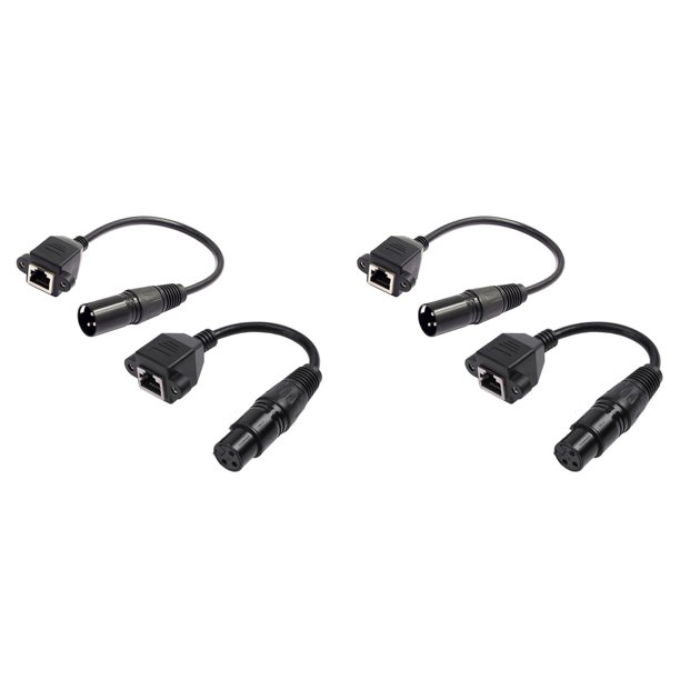 2 Par de Adaptador Hembra XLR de 3 Pines una RJ45 Cable de ExtensióN de Conector RJ45 una XLR para la Serie de Controladores -con