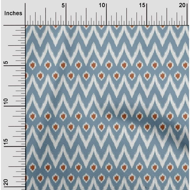oneOone Polyester Lycra Fabric Chevron Ikat Print Fabric BTY 56 Inch Wide