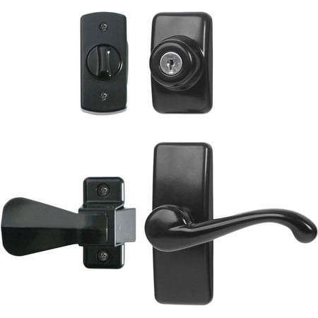 Ideal Deluxe Storm And Screen Door Lever Handle And Keyed Deadbolt