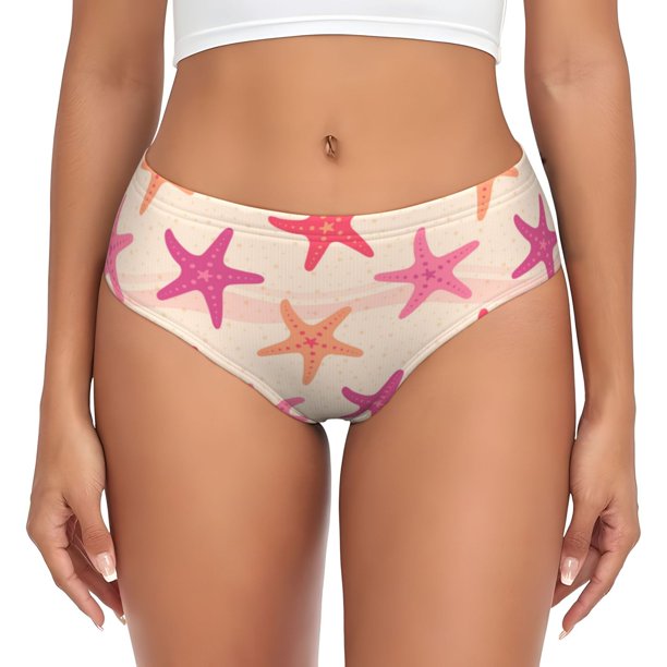Fotbe Starfish Calzones Estampados para Mujer – Ropa Interior de Algodón, Cómoda, Suave y Elástica-Medium