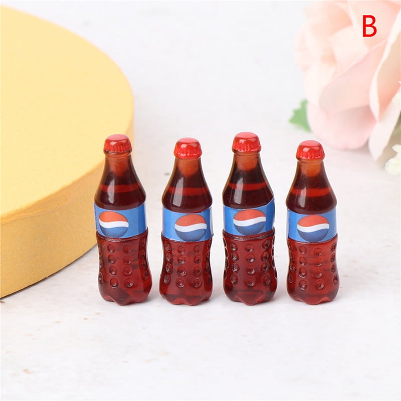 4PCS Dollhouse Miniature Coke Beverage Soda Water Drink Kitchen Accessories ToS5 