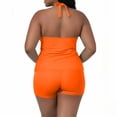thumbnail image 5 of Ahdbta Plus Size Tankini Swimsuit for Women Two Piece Tummy Control Bathing Suit Halter Blouson Swim Tops with Boyshorts Swimwear, 5 of 8