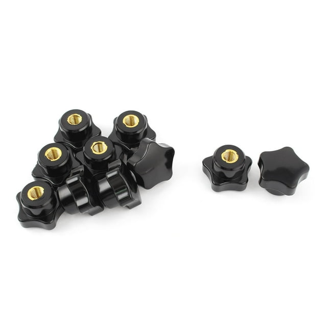 10 piezas de tuercas de sujeción con cabeza en forma de estrella de 30 mm y rosca hembra M8