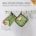 thumbnail image 4 of Yayeee Oven Mitts and Pot Holder Set of 2 Heat Resistant Kitchen Gloves Baking Hot Pad, Red Martini, 4 of 5