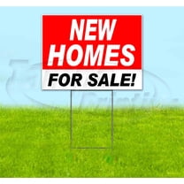 New Homes For Sale (18" x 24") Yard Sign, Includes Metal Step Stake
