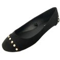 thumbnail image 3 of Shoes 18 Womens Faux Suede Rhinestone Ballerina Ballet Flats Shoes (5/6, 4035A Black), 3 of 3