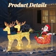 thumbnail image 5 of Ktaxon 4ft Golden Reindeer & Sleigh Set, LED Lighted Outdoor Christmas Decoration, 5 of 9