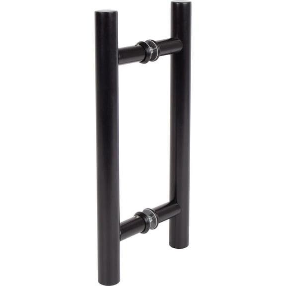 Sliding Door Double-Sided Round Bar Pull Set, 12 Inches, Matte Black by Stone Harbor Hardware