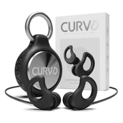 CURVD Silicone Earplugs + Travel Case Clip + Lanyard, One Count - Reusable Noise Cancelling (Black)