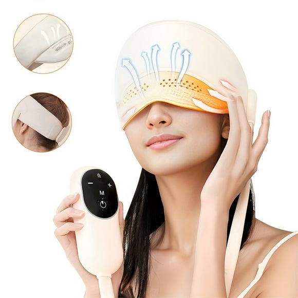 HLONK Migraine Relief Cap - USB-Powered Head & Eye Massager with Compression & Heat Relieves Tension Stress and Aids Sleep Ideal Gift for Women and Men Relaxation Headgear | Comforta