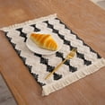 thumbnail image 2 of MERILER Cotton and Linen Fabric Placemats with Tassel Hanging, Color-Blocked Western-style Decorative Mats for Holiday Events and Daily Use, 2 of 6