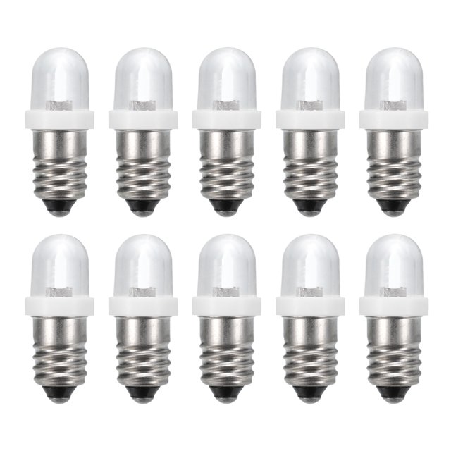 Uxcell 3-3.8V/0.03A E10 Mini Bombillas, 10Pcs Bombillas de Tornillo Miniatura para Linternas Blancas
