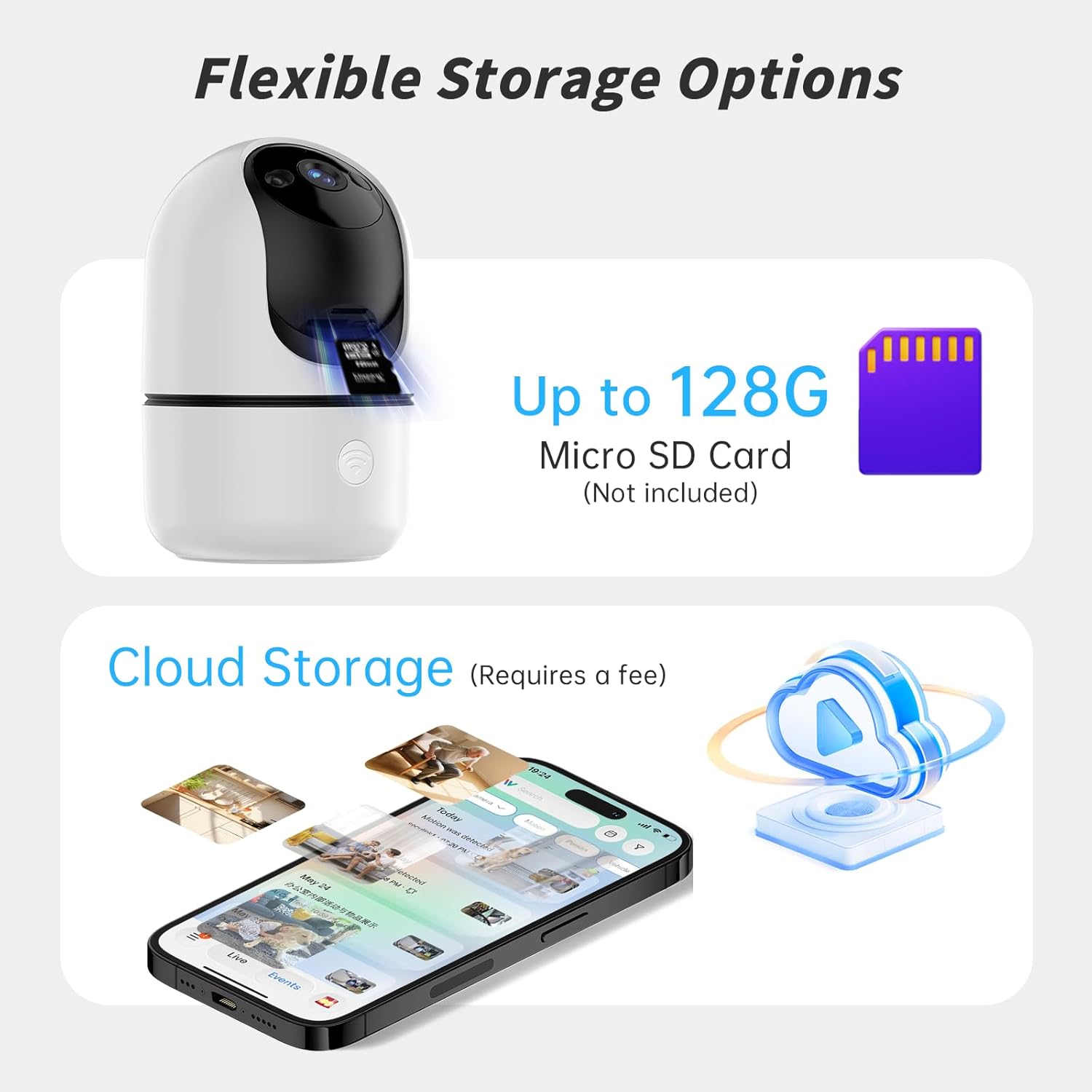 Jqimn 2K Indoor Security Camera with 360° Pan-Tilt and Night Vision photo 6