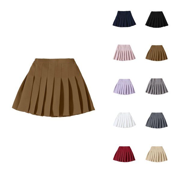 Girls Summer Fashion Waist Tennis Pleated Slim Skirt Casual Mini Waist Skirt Fashion High Skirt