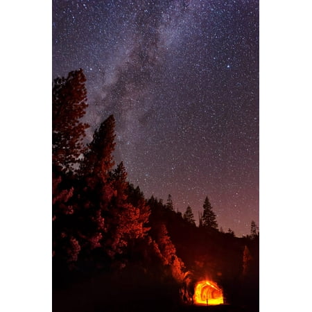Milky Way over mountain tunnel in Yosemite National Park Poster Print by John DavisStocktrek (Best Place To See Milky Way In Yosemite)