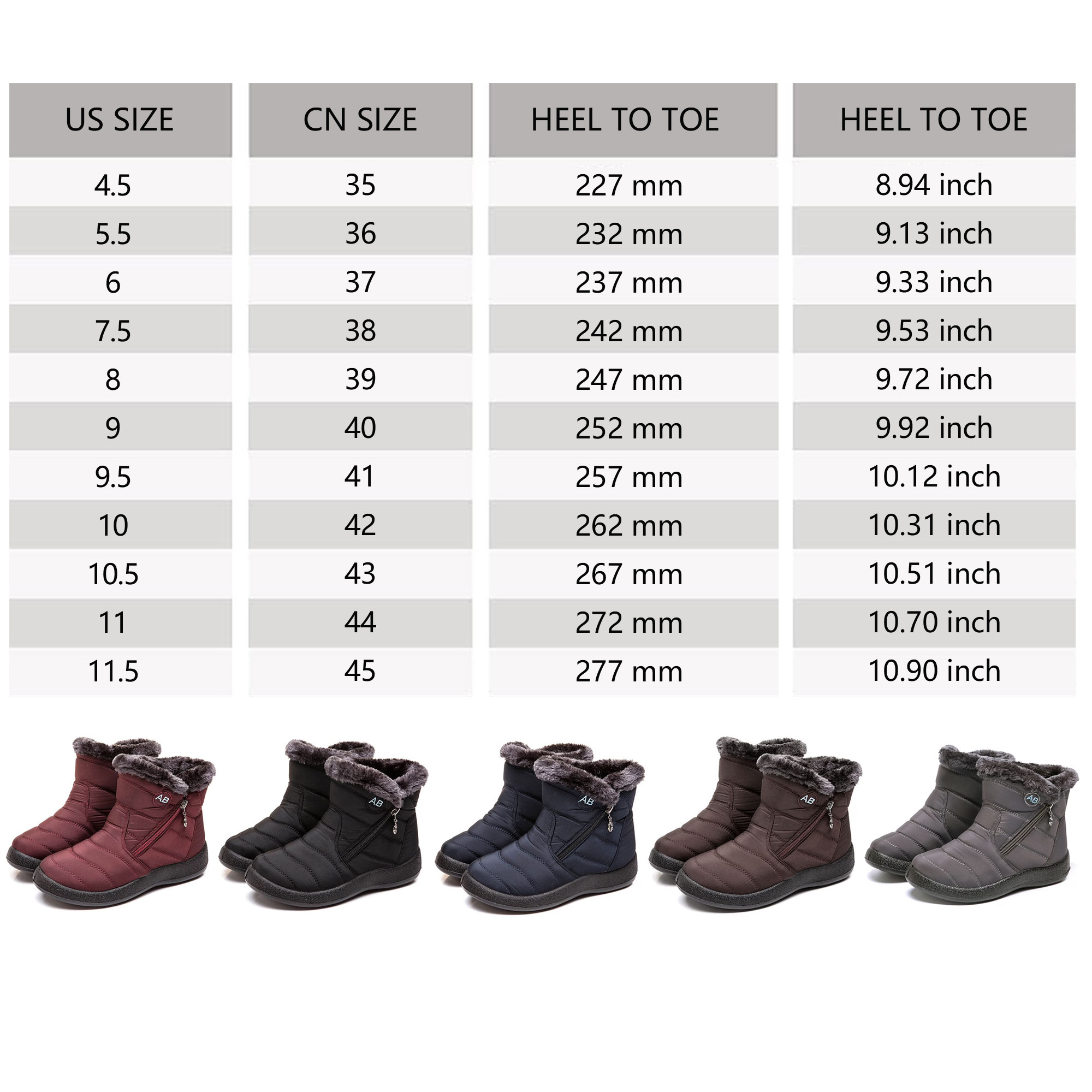 Ecetana Women's Winter Snow Boots Waterproof Ankle Booties photo 7