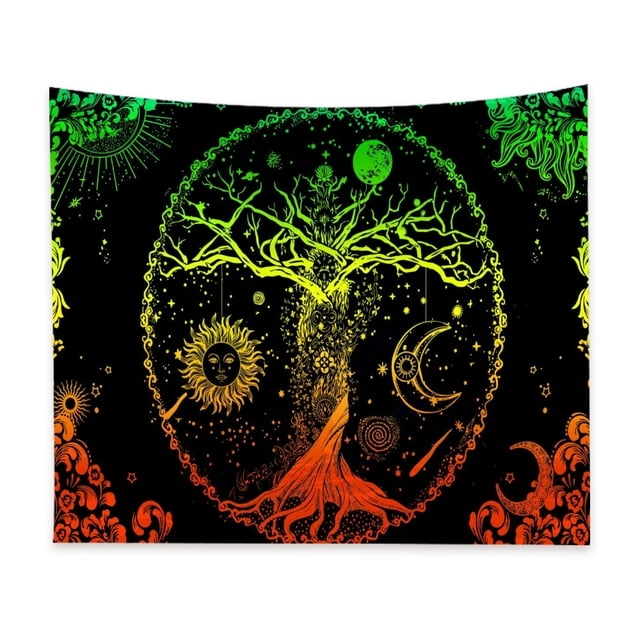 Tapestry Tree Of Life para pared, 150 x 150 cm, microtela de fibra