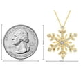 thumbnail image 6 of AFFY Natural Diamond Accent Snowflake Pendant Necklace In 14K Yellow Gold Over Sterling Silver, 6 of 7