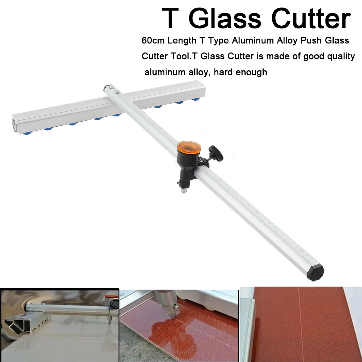 TABODD 60cm T Type Push Glass Cutter, T Type Accurate T Type Glass Cutter, Clear Error-Free for Glass, Ceramic Tile, Floor Tile Vitrified Brick