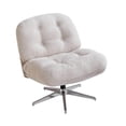 thumbnail image 1 of Lipstore Chaise de Bureau Sans Accoudoirs Confortable à Roulettes Hauteur Réglable Chaise de Bureau Pivotante pour Blanc, 1 of 8