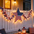 thumbnail image 2 of 32.8 Ft 100 Bulb 4th Of July Patriotic LED String, Flag Pattern Glow Strip, No Battery Required Hanging Light for Independence Day Celebration, Outdoor Patio and Indoor Room Decor, 2 of 8