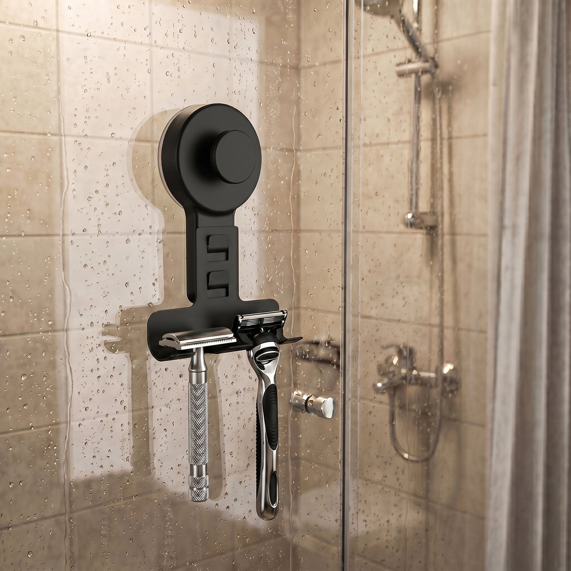 Unique Bargains Suction Cup Hooks for Shower 2-Pack Wall Hooks for Hanging Black1