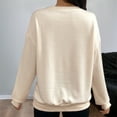 thumbnail image 5 of safuny Women's Cute Sequined Bowknot Round Neck Pullover Long Sleeve Sweatshirt Fall Tops Beige _P M, 5 of 8