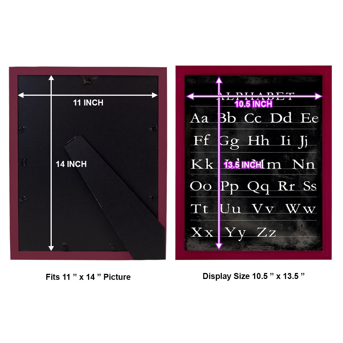 Alphabet Chart - Framed Print w/glass - Cherry Red